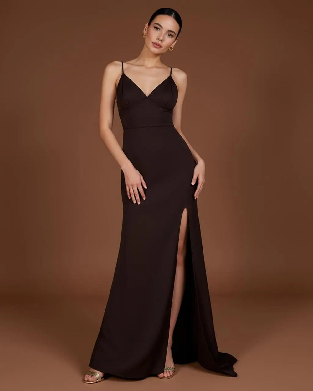 V-Neck Spaghetti Strap Side Slit Maxi Dress SOLACE