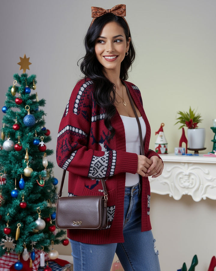 Christmas Reindeer Button Down Cardigan SOLACE