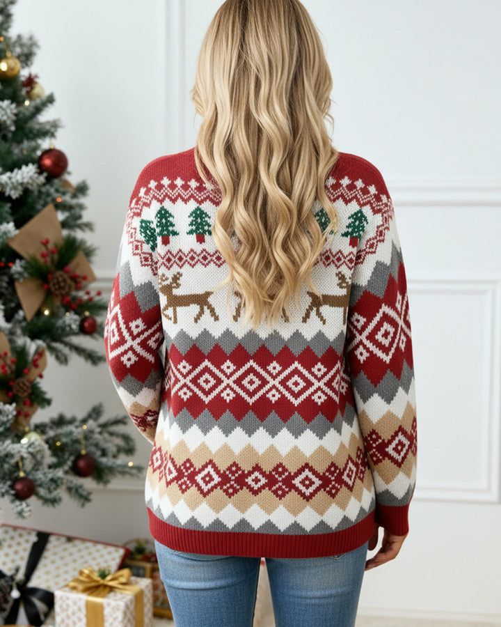 Casual Geometric Pattern Button Front Cardigan SOLACE