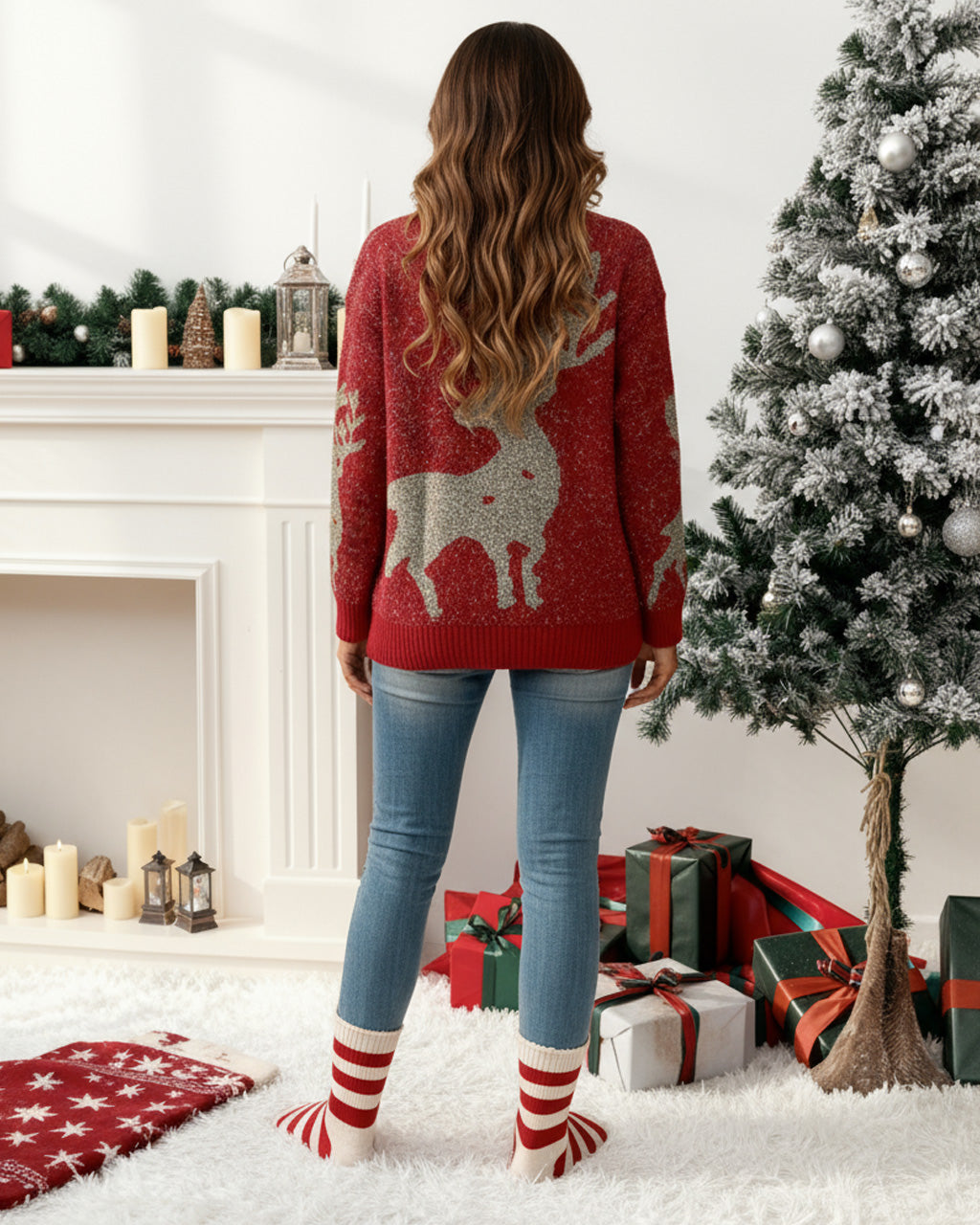 Christmas Reindeer Jacquard Sweater SOLACE