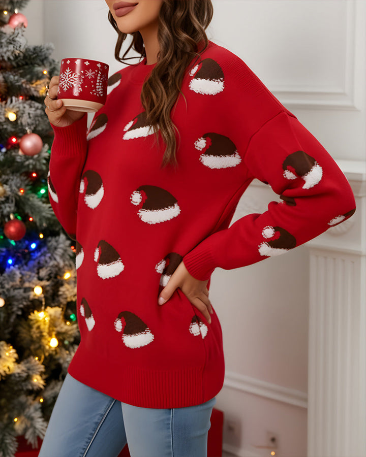 Christmas Hat Crew Neck Sweater SOLACE