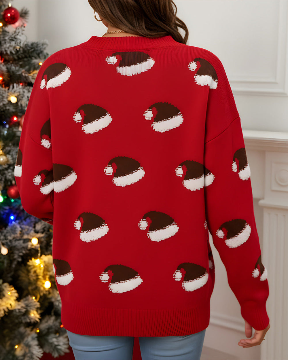 Christmas Hat Crew Neck Sweater SOLACE
